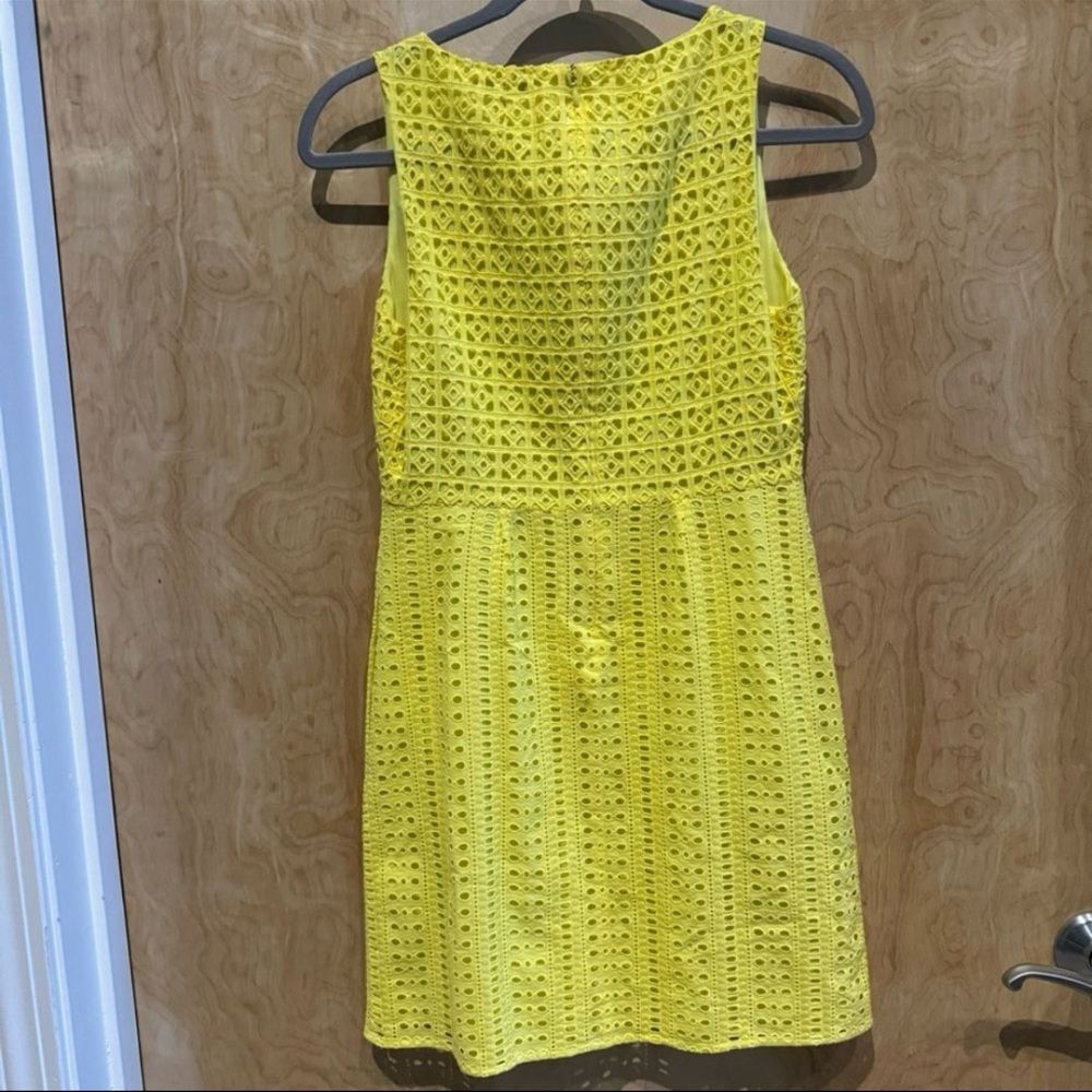 Madewell Yellow Eyelet Sleeveless Fit Flare Cotton Dress - Size 0 - Picture 2 of 4